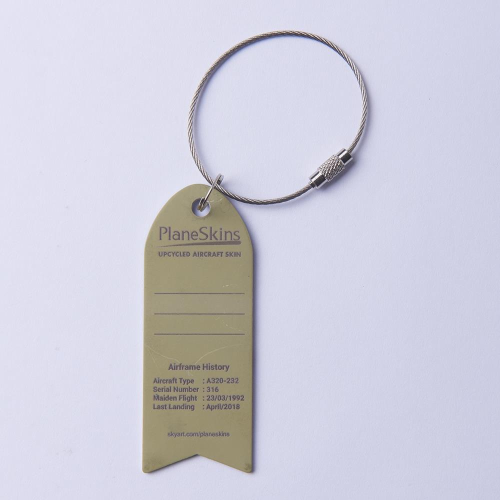 A320 Genuine Aircraft Skin Key Tag - Turquoise