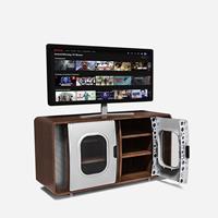 Double Window Wooden TV Stand
