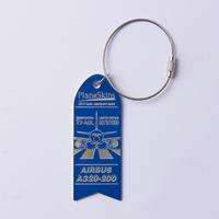 A320 Genuine Aircraft Skin Key Chain- Blue