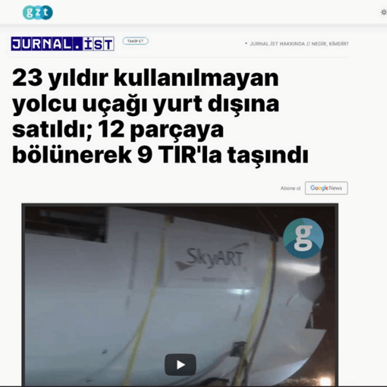 The passenger plane, which has not been used for 23 years, was sold abroad. It was divided into 12 parts and transported by 9 trucks.