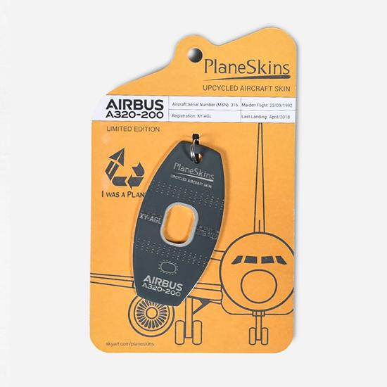 A320 Genuine Aircraft Skin Key Tag - Grey